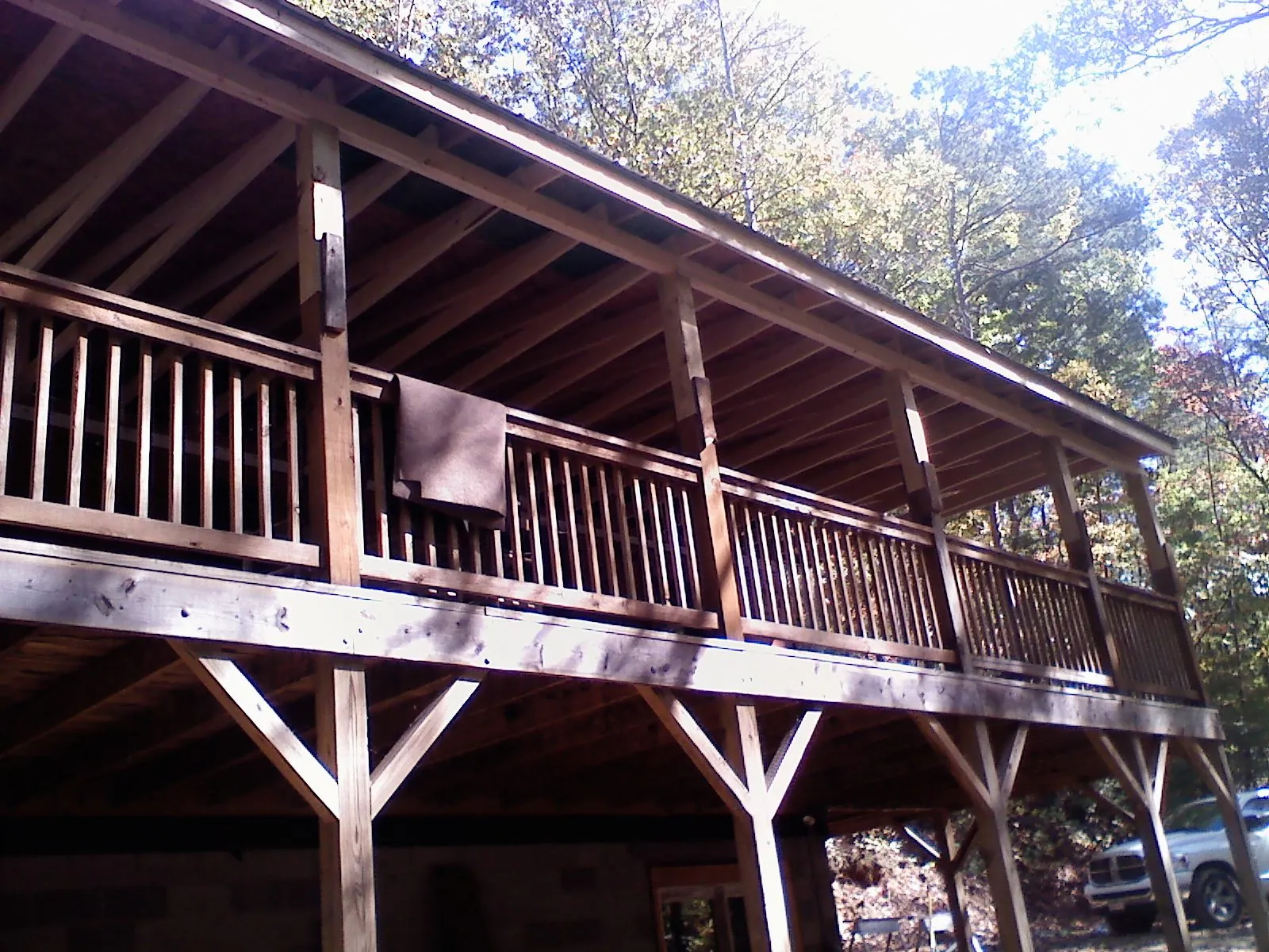 Timber framing under a new elevated porch and deck — Roof Leak Repair in Wesley Chapel by Roofing Brothers
